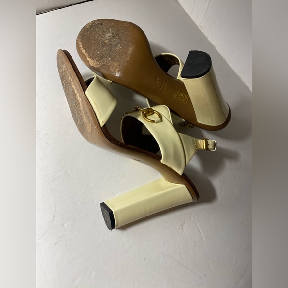 Gucci Women's Horsebit Sandal, Mystic White, Patent Leather Sz: EUR 39 US 9 - Picture 8 of 12